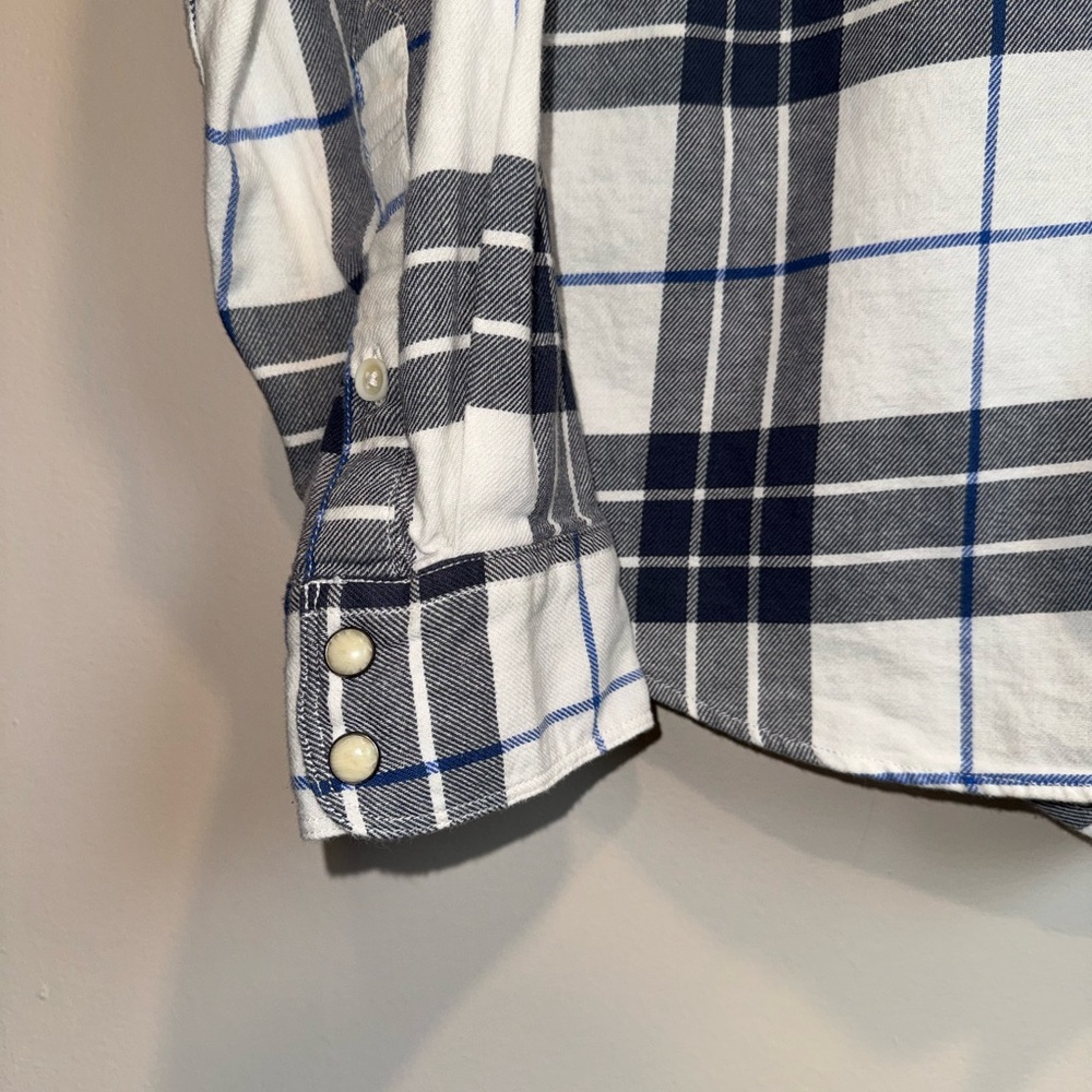 Lucky Brand Navy and White Checkered Shirt - Picture 4 of 5